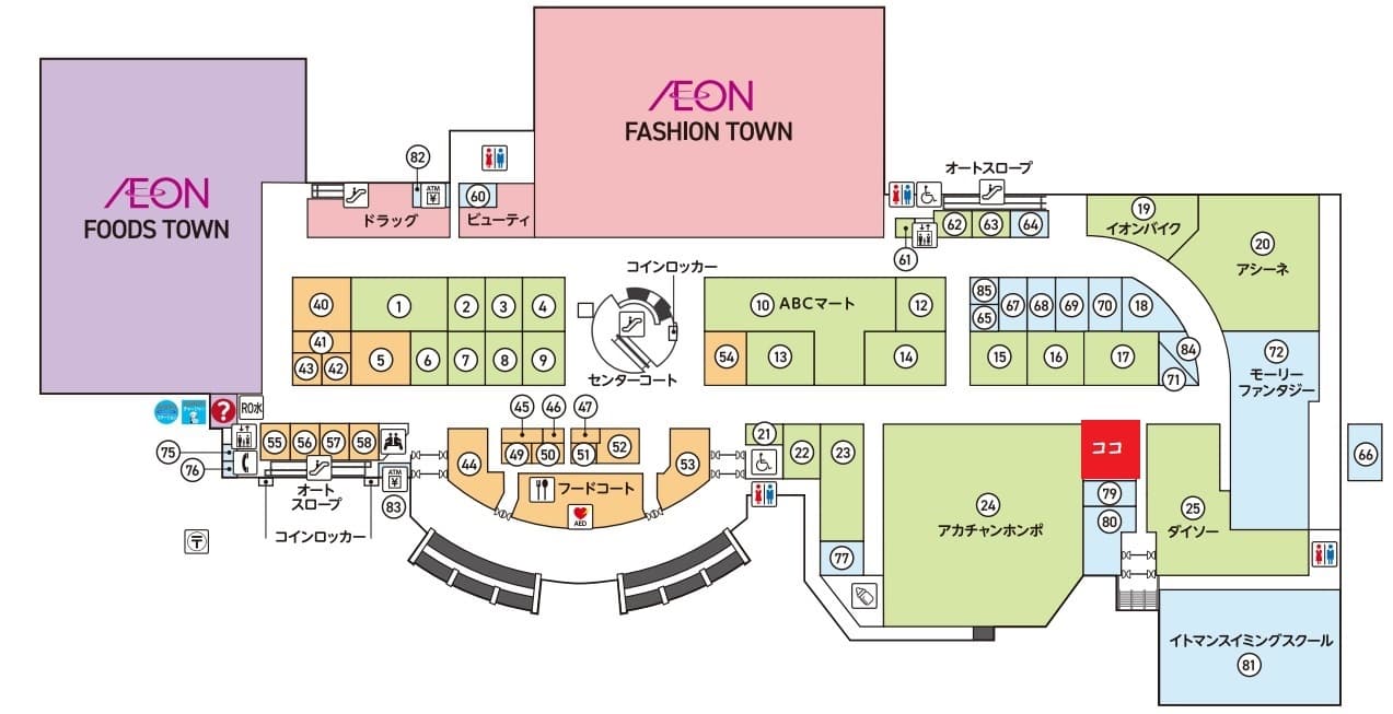 2F アカチャンホンポ横区画の図面・フロアマップ