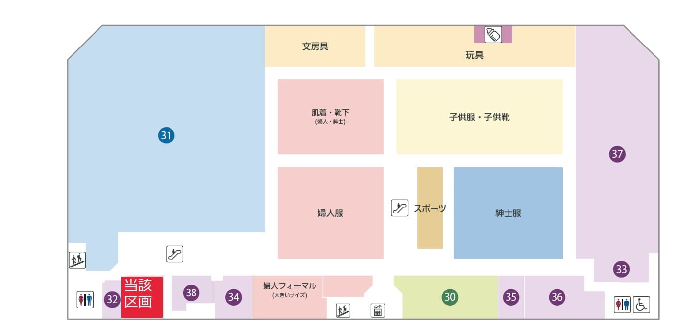 2F セブンカラーズ横の図面・フロアマップ