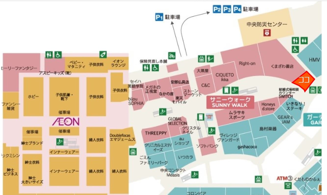 2F くまざわ書店横 区画の図面・フロアマップ