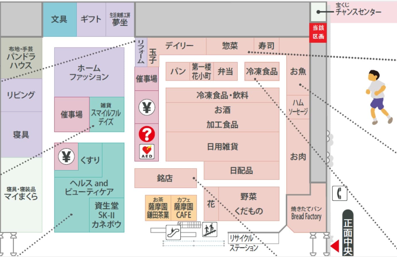 1F 外区画 宝くじ売り場横の図面・フロアマップ