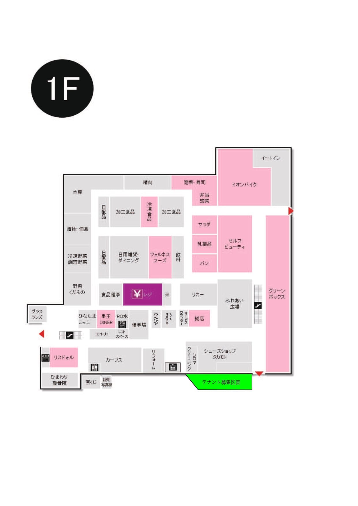イオン大津店 テナント募集の図面・フロアマップ